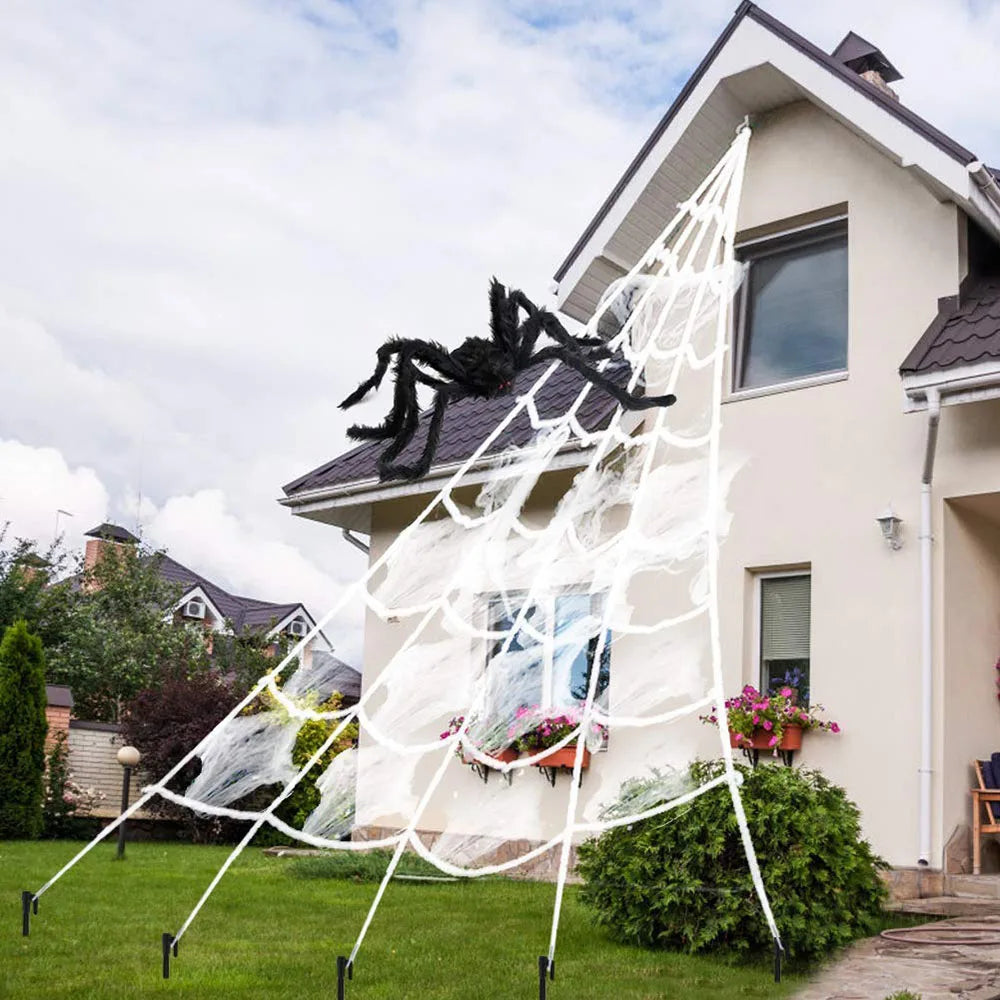 Grande toile d'araignée triangulaire 5 m – Halloween