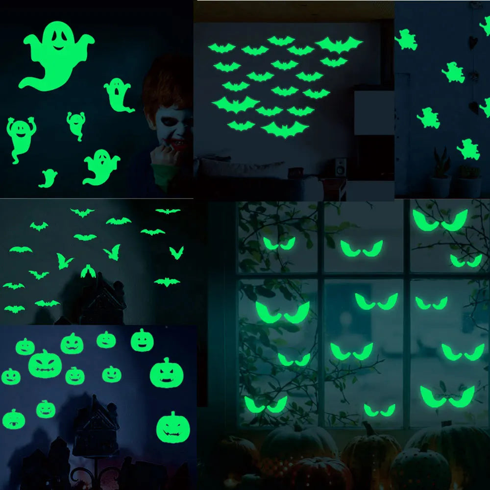 Autocollants lumineux Halloween pour fenêtre