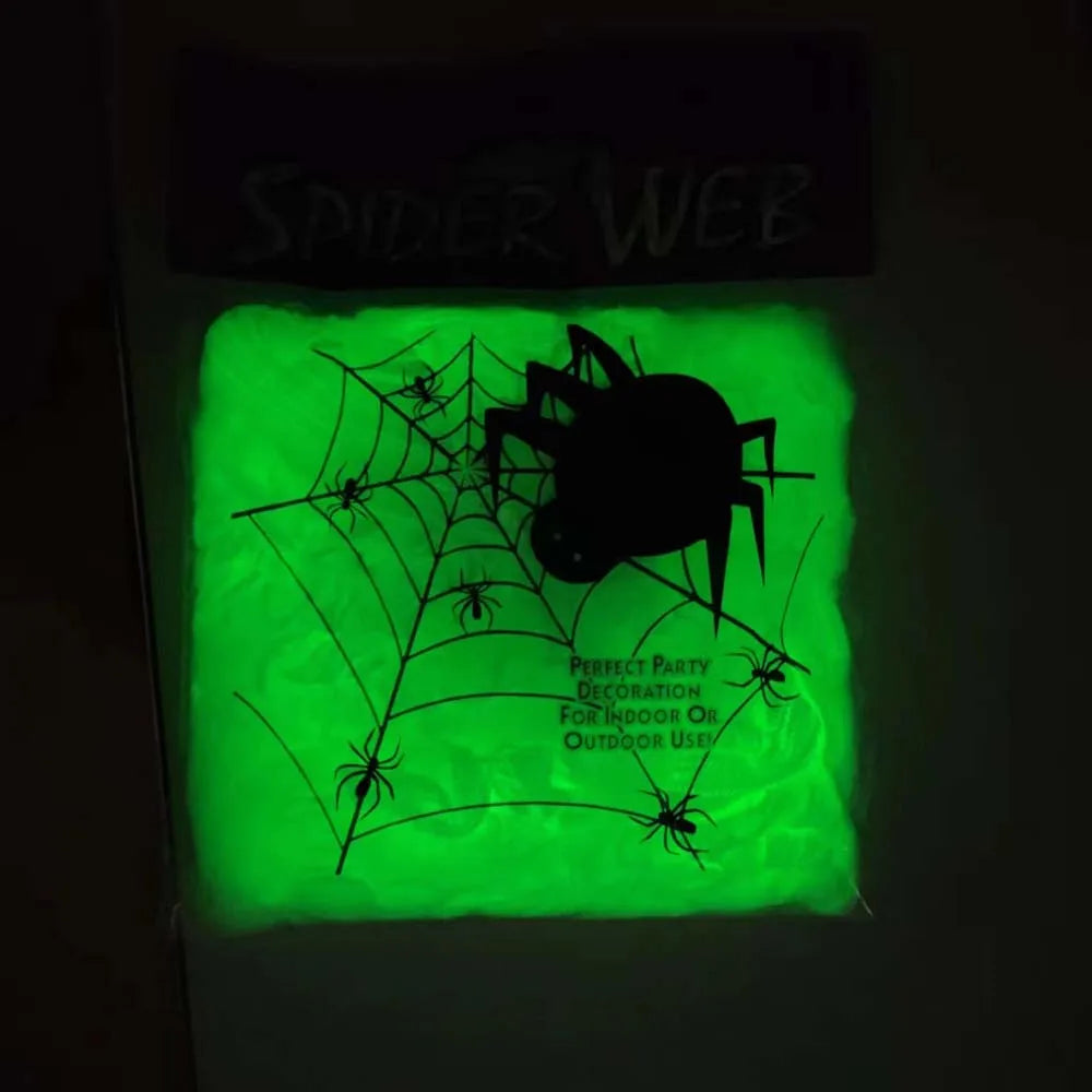 Toile d'araignée fluorescente phosphorescente – Halloween