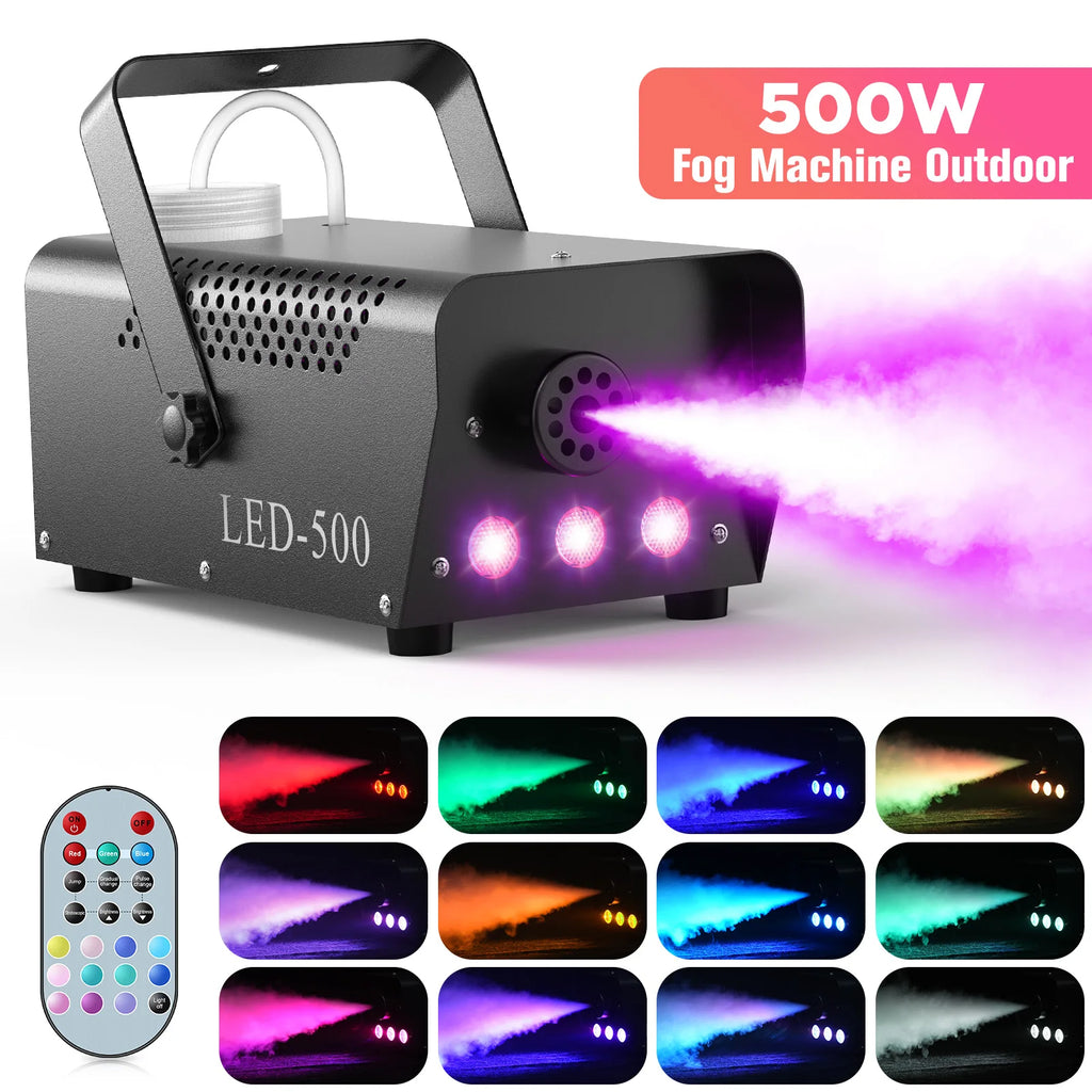 Machine à fumée 500 W avec LED RGB et télécommande