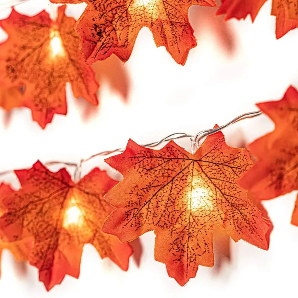 Guirlande lumineuse LED feuilles d'érable – Automne & Halloween
