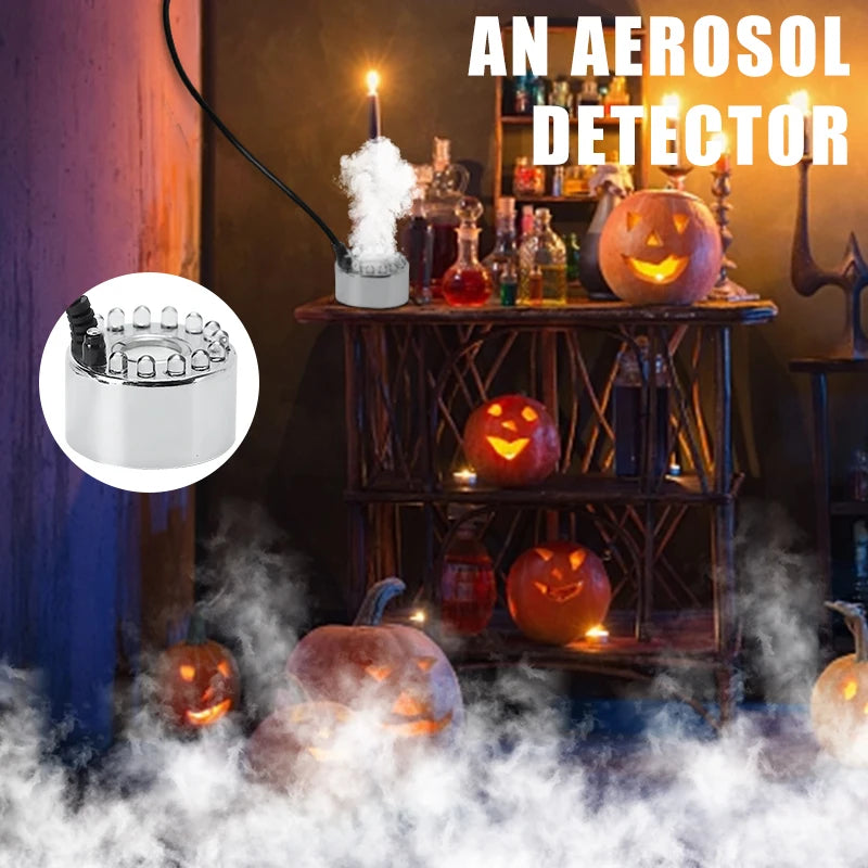 Ambiance Halloween avec brume et citrouilles