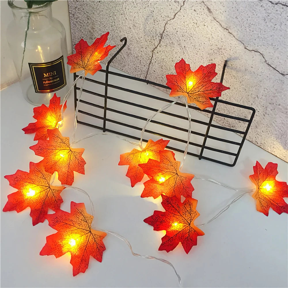 Guirlande lumineuse LED feuilles d'érable – Automne & Halloween