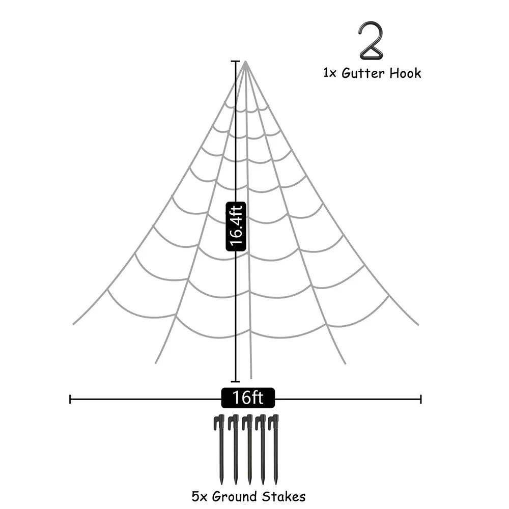Grande toile d'araignée triangulaire 5 m – Halloween