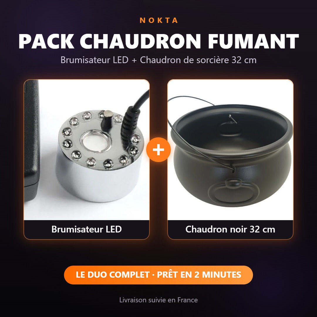 Pack Chaudron Fumant NOKTA – brumisateur LED + chaudron 32 cm